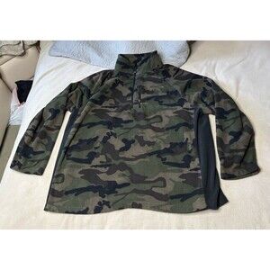 Starter Pullover Mens 2XL Gray Camo Quarter Zip Comfort Fleece